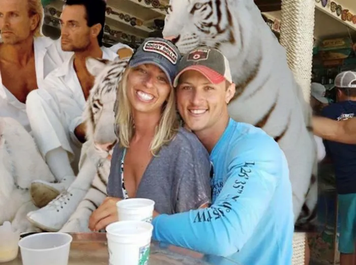 Couple Asks Internet To Photoshop Out Shirtless Guy From Engagement Photo, Regrets It Immediately