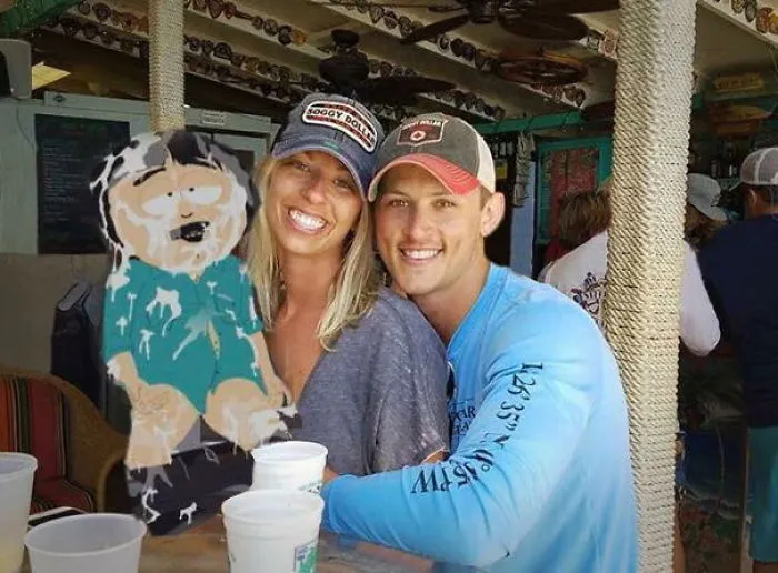 Couple Asks Internet To Photoshop Out Shirtless Guy From Engagement Photo, Regrets It Immediately