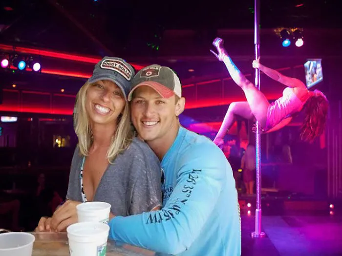 Couple Asks Internet To Photoshop Out Shirtless Guy From Engagement Photo, Regrets It Immediately