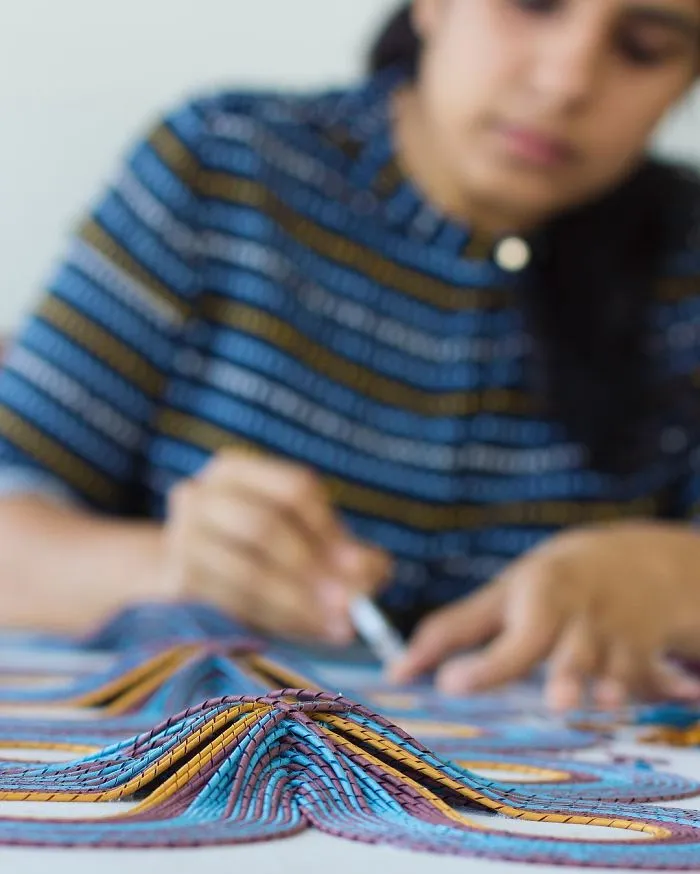 I Create 3D Paper Tapestries Made With Curled Paper Strips