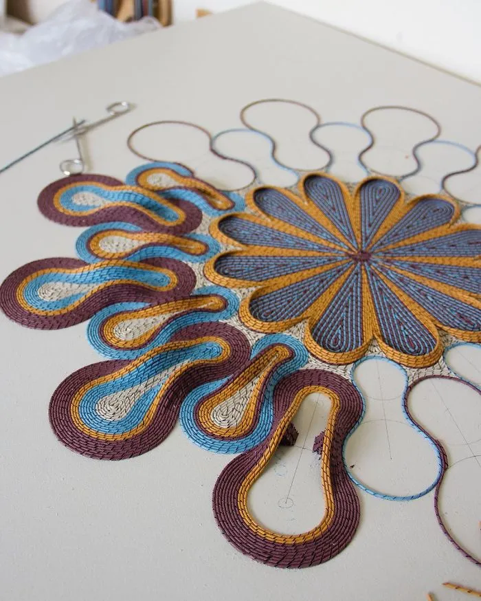 I Create 3D Paper Tapestries Made With Curled Paper Strips