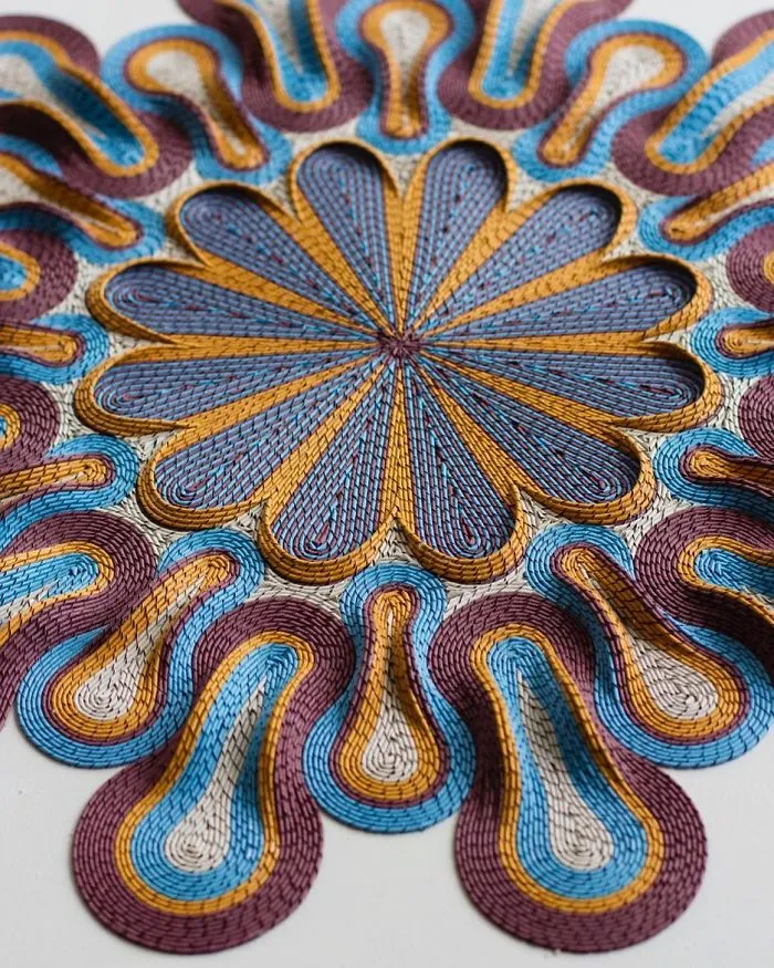 I Create 3D Paper Tapestries Made With Curled Paper Strips