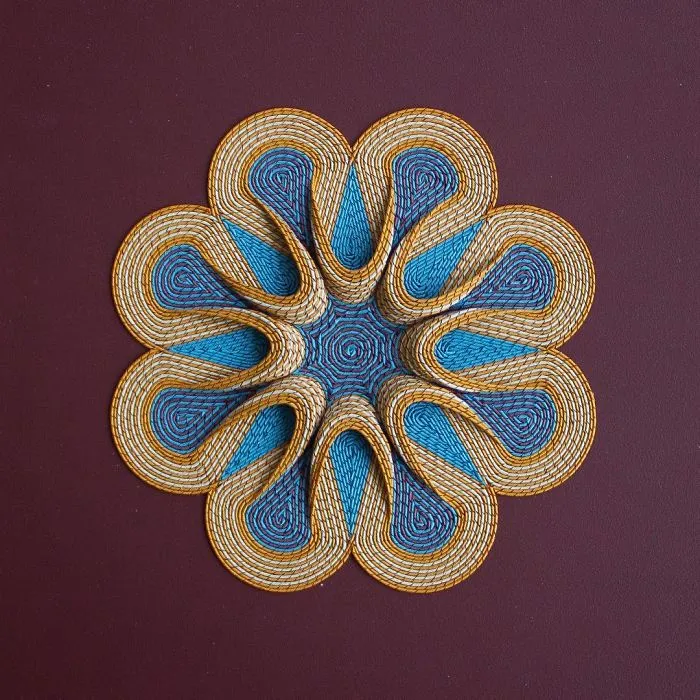 Geometric 3d Paper Tapestries Made With Curled Paper Strips