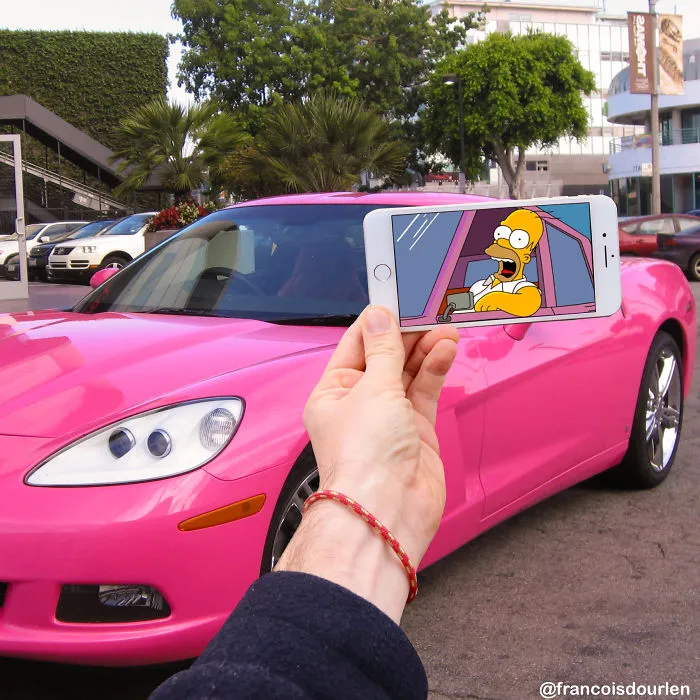 I Insert Simpsons Characters Into Real Life Situations Using My Iphone