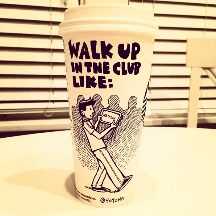 I Got Bored By Blank Coffee Cups, So I Started Drawing Comics On Them