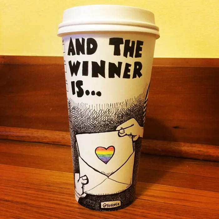 I Got Bored By Blank Coffee Cups, So I Started Drawing Comics On Them