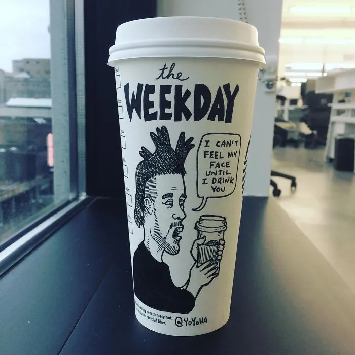 I Got Bored By Blank Coffee Cups, So I Started Drawing Comics On Them