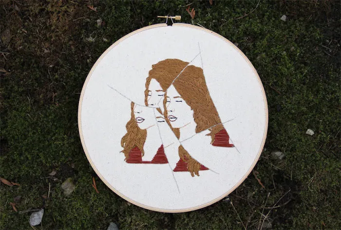 I Embroidered Fractured Portraits Of Women Showing The Complex Feelings I Experienced After The Election