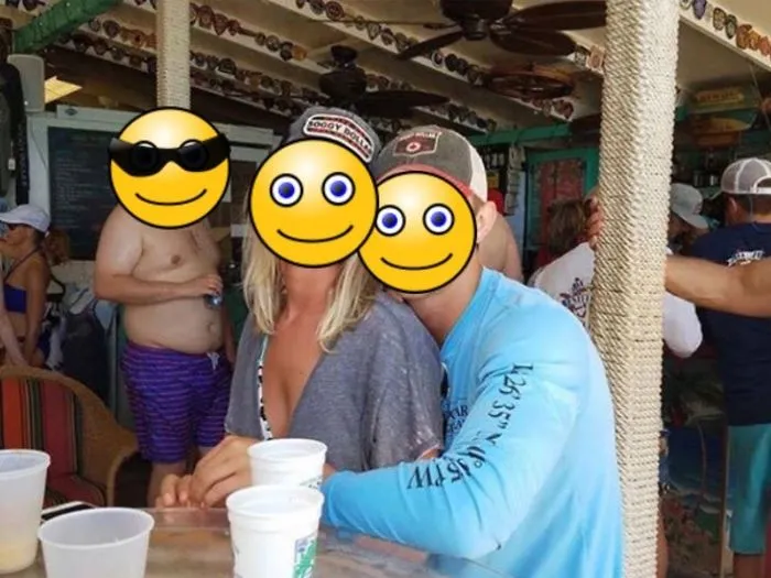 Couple Asks Internet To Photoshop Out Shirtless Guy From Engagement Photo, Regrets It Immediately