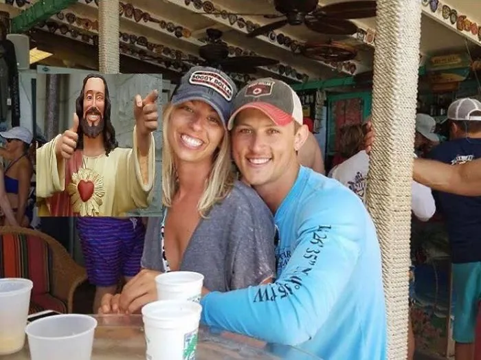 Couple Asks Internet To Photoshop Out Shirtless Guy From Engagement Photo, Regrets It Immediately