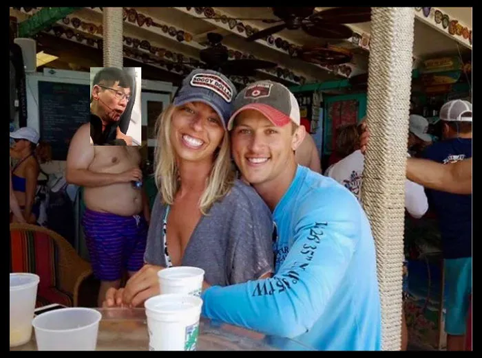 Couple Asks Internet To Photoshop Out Shirtless Guy From Engagement Photo, Regrets It Immediately