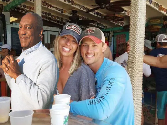 Couple Asks Internet To Photoshop Out Shirtless Guy From Engagement Photo, Regrets It Immediately
