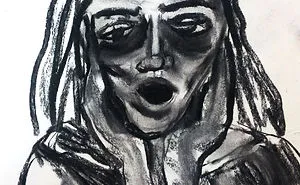 I Made This Charcoal Drawings To Show How Dealing With An Eating Disorder Feels Like