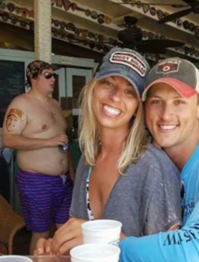Couple Asks Internet To Photoshop Out Shirtless Guy From Engagement Photo, Regrets It Immediately