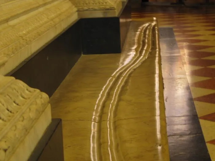 Hundreds Of Years Of Pilgrims Dragging Themselves On Knees Around The Holy House Of The Basilica Of The Holy House In Loreto, Italy.