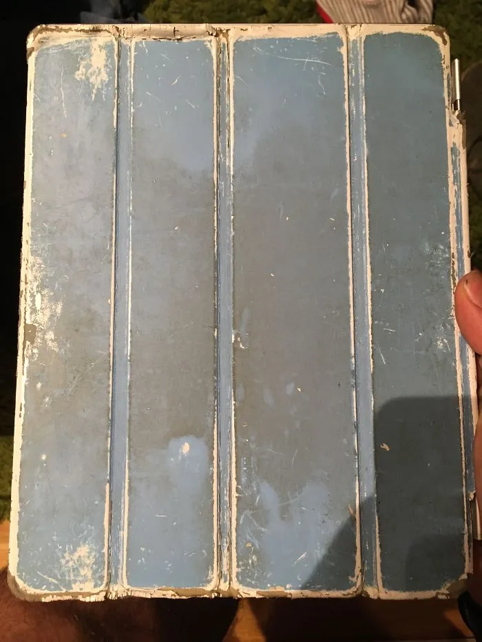My Ipad 2 Smart Cover After 6 Years Of Rolling It Placing My Fingers In The Same Spot