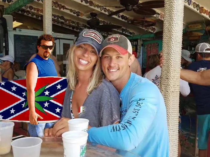 Couple Asks Internet To Photoshop Out Shirtless Guy From Engagement Photo, Regrets It Immediately