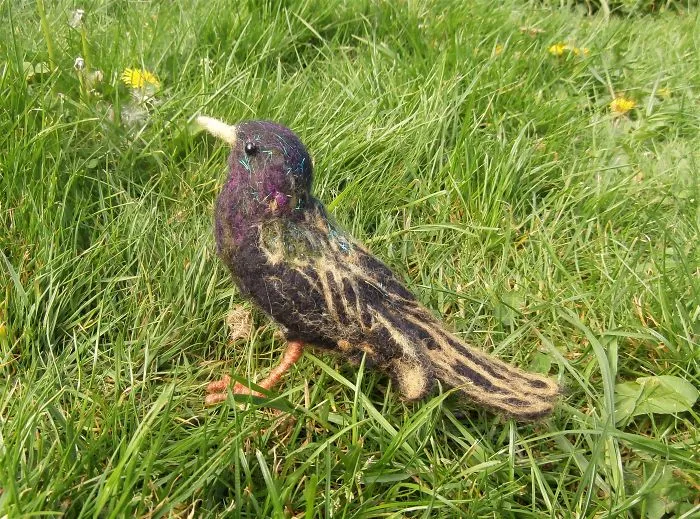 Needle Felt Starling Handmade By Moonbrush Wood Studios