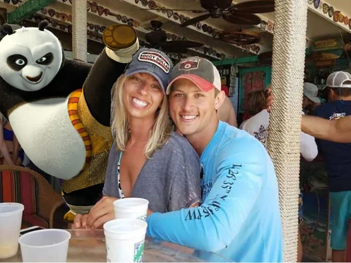 Couple Asks Internet To Photoshop Out Shirtless Guy From Engagement Photo, Regrets It Immediately