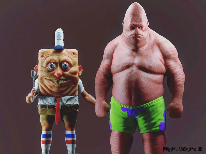 Realistic Version Of Spongebob And Patrick