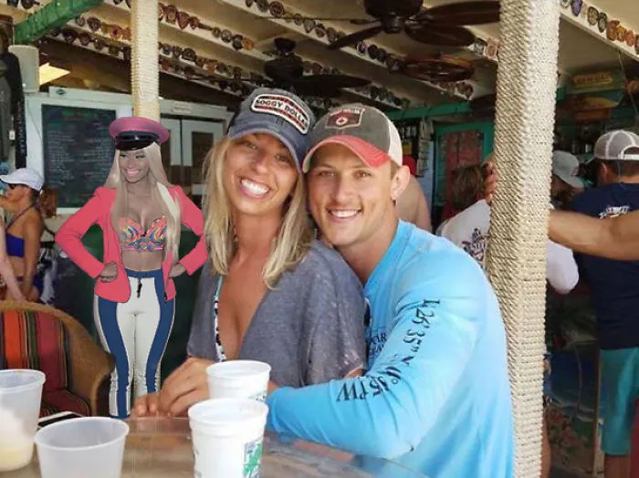 Couple Asks Internet To Photoshop Out Shirtless Guy From Engagement Photo, Regrets It Immediately