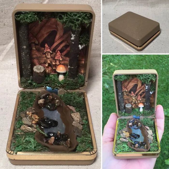 I Make Woodland Jewelry Box Dioramas