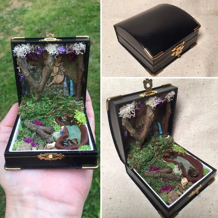 I Make Woodland Jewelry Box Dioramas