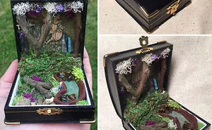 I Make Woodland Jewelry Box Dioramas