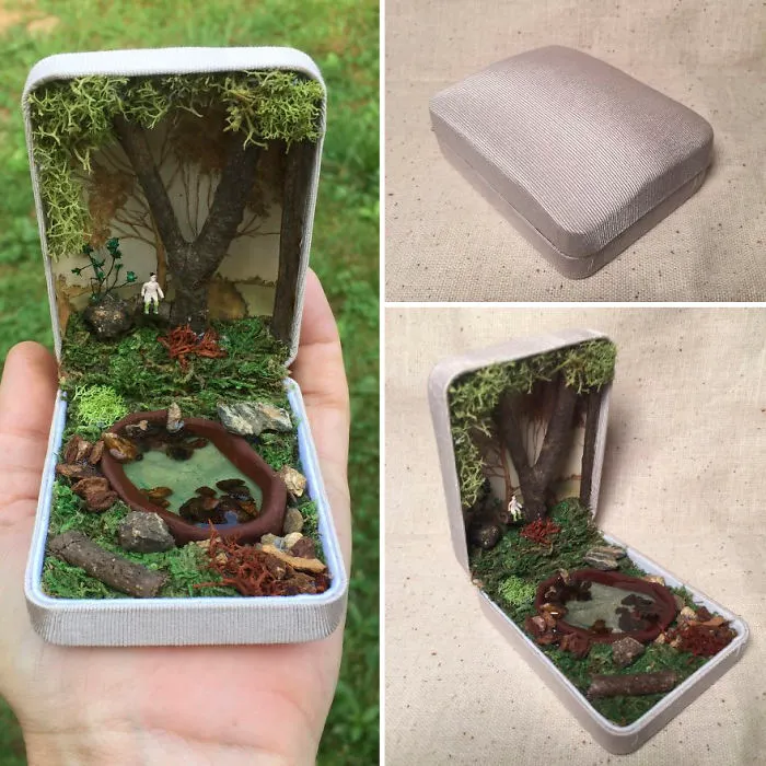 I Make Woodland Jewelry Box Dioramas