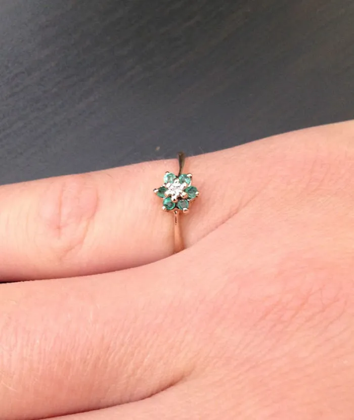Jackpot. 10k Gold, Diamond, And Emerald Ring For $1