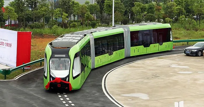China Just Unveiled A Driverless Train That Uses White Painted Lines Instead Of Rails