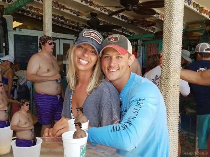 Couple Asks Internet To Photoshop Out Shirtless Guy From Engagement Photo, Regrets It Immediately