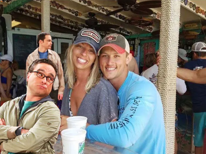 Couple Asks Internet To Photoshop Out Shirtless Guy From Engagement Photo, Regrets It Immediately