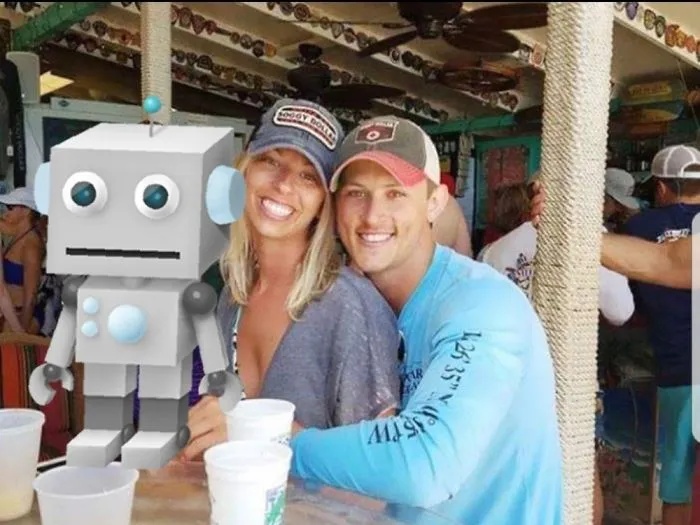 Couple Asks Internet To Photoshop Out Shirtless Guy From Engagement Photo, Regrets It Immediately