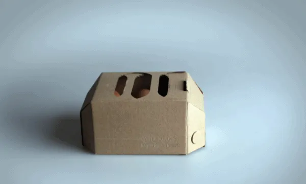 Caja de huevos que parece una tostadora