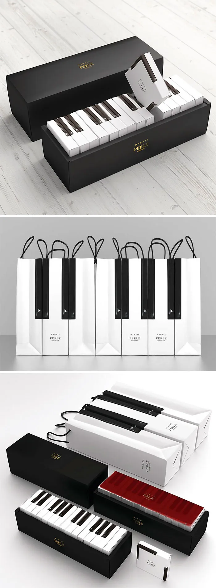 Mini pasteles que parecen un piano