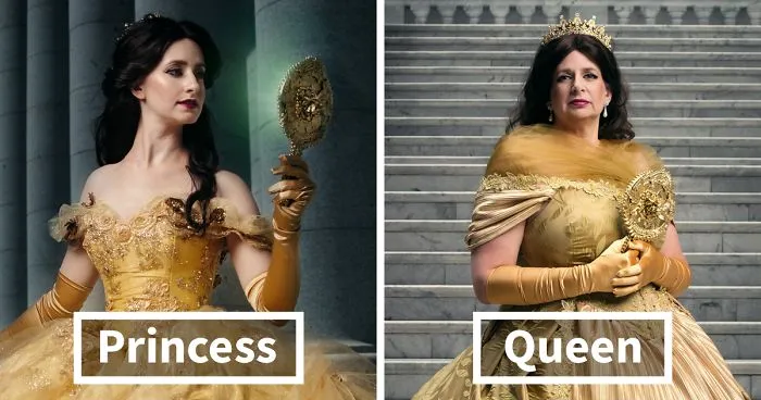 Disney Princesses Reimagined Years Later As Queens By Daughters And Mothers