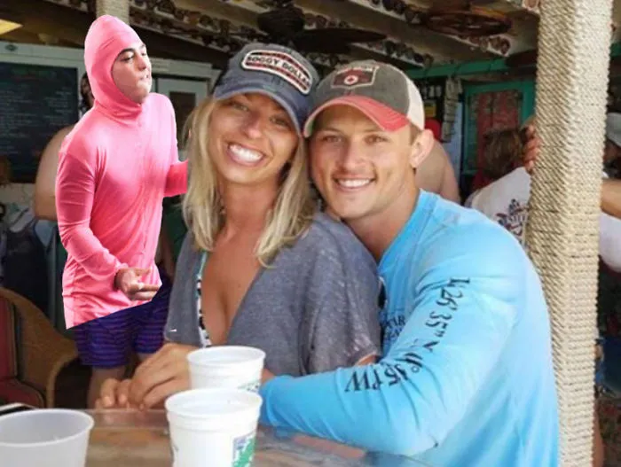 Couple Asks Internet To Photoshop Out Shirtless Guy From Engagement Photo, Regrets It Immediately