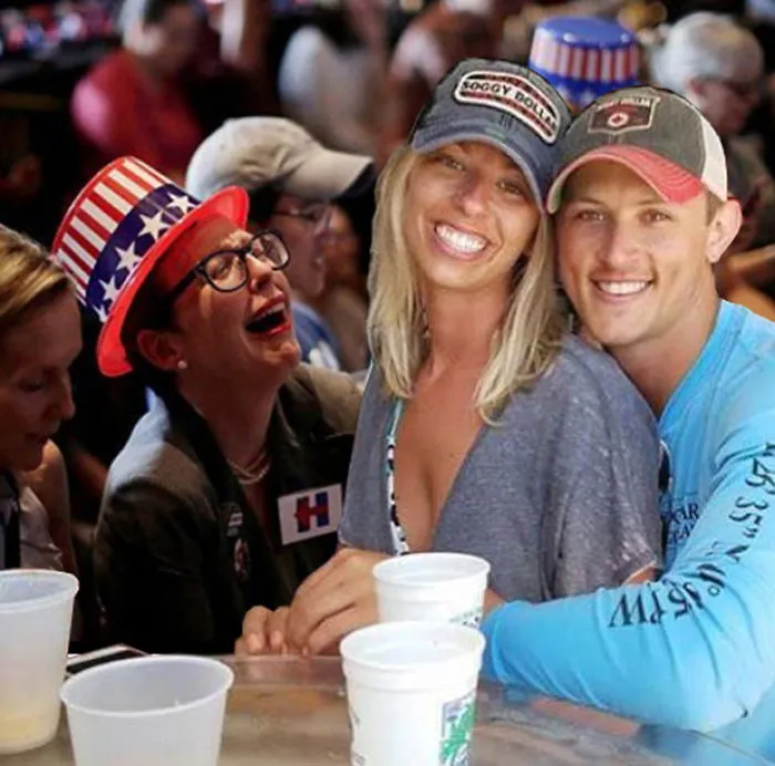 Couple Asks Internet To Photoshop Out Shirtless Guy From Engagement Photo, Regrets It Immediately