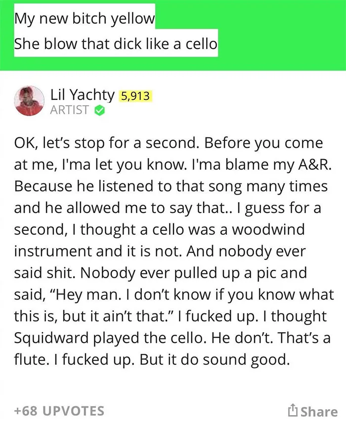 Lil Yachty Doesn't Know What A Cello Is