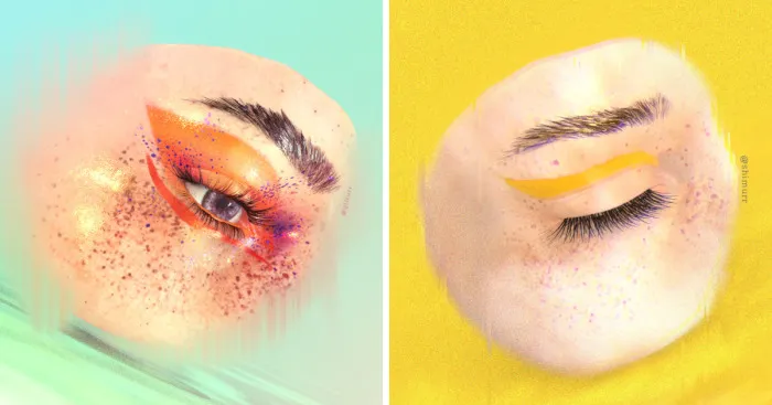 I Make Glitchy Makeup Inspiration Artworks