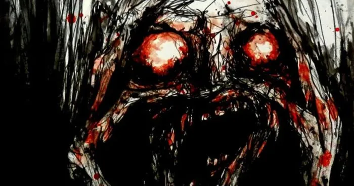Artist Paints Nightmares With His Own Blood