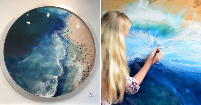 I Use Mineral Crystals And Seashells To Create Abstract Seascapes