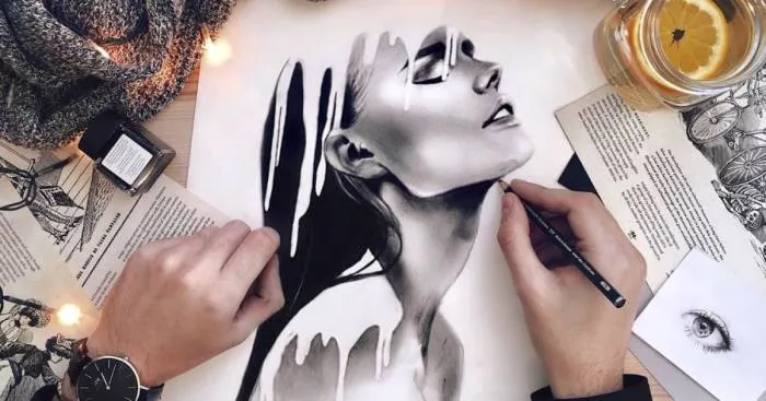 I Draw Realistic Portraits With Coloured Pencils