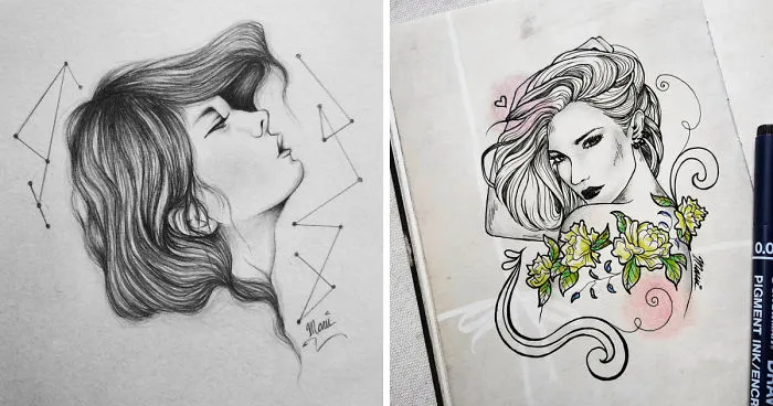 I Make Pencil Drawings Illustrating My Favorite Subject - People