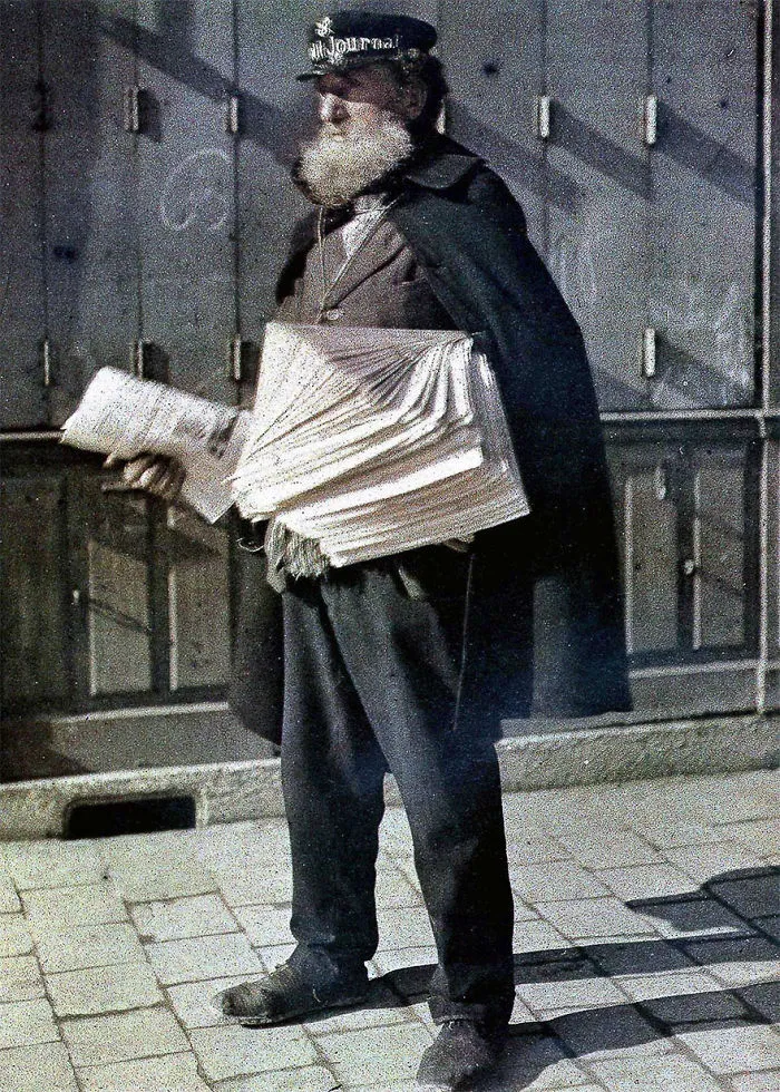 Newsvendor In Reims Streets, 1917