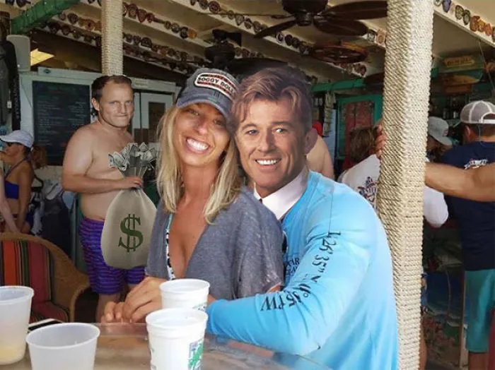 Couple Asks Internet To Photoshop Out Shirtless Guy From Engagement Photo, Regrets It Immediately