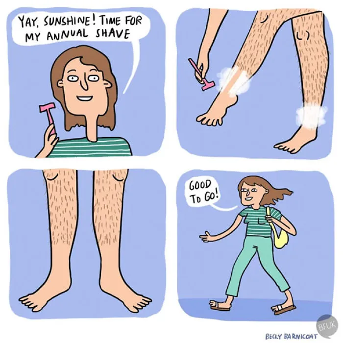43 Hilariously Painful Comics About Shaving That Only Women Will Truly Understand