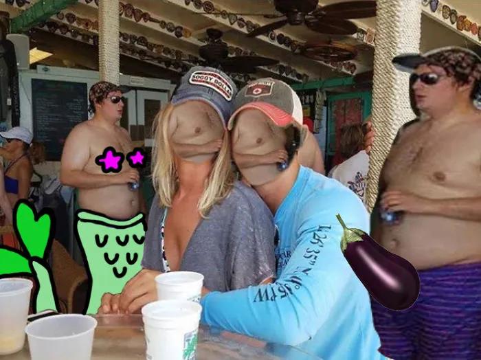 Couple Asks Internet To Photoshop Out Shirtless Guy From Engagement Photo, Regrets It Immediately