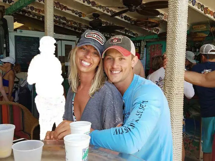 Couple Asks Internet To Photoshop Out Shirtless Guy From Engagement Photo, Regrets It Immediately